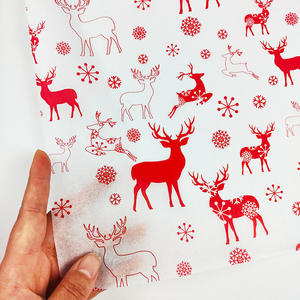Papel de Regalo Navideño Personalizado Antigrasa de 17 g/m² con Diseño de Reno Rojo, Papel Kraft Ligero para Regalos Navideños - Product Image 2