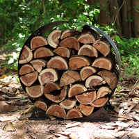 Support à bois de chauffage en acier au carbone noir, style moderne, avec logo personnalisé, robuste, avec anneau courbé pour le stockage intérieur/extérieur, camping, randonnée