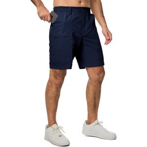 Pantalones Cortos Cargo para Hombre, Cintura Elástica, Cierre de Cremallera, Secado Rápido, Tela Oxford, 5 Bolsillos, Ropa Casual para Exteriores - Product Image 1