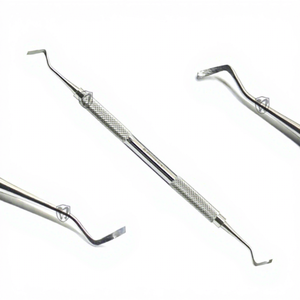 Recortador de margen distal dental, desincrustador de acero inoxidable con agarre moleteado, instrumento periodontal manual Clase I, plateado - Product Image 4