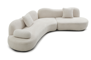 Canapé modulaire incurvé moderne, canapé Boucle 5 places pour salon, chambre à coucher, couleur blanche - Product Image 6