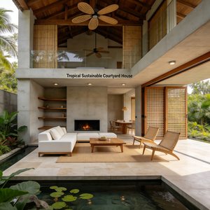 Diseño Arquitectónico y Servicio <span class=keywords><strong>de</strong></span> Paisajismo Personalizados para Casas <span class=keywords><strong>de</strong></span> Varios Pisos con Estilo Fusion del Sudeste Asiático, Villa Moderna con Garaje Adjunto - Product Image 3