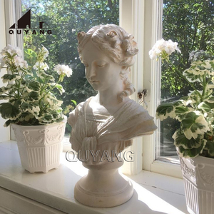 QUYANG décoration de la maison moderne <span class=keywords><strong>pierre</strong></span> naturelle sculpture élégante dame tête Statue marbre <span class=keywords><strong>femme</strong></span> <span class=keywords><strong>buste</strong></span> Sculpture - Product Image 1