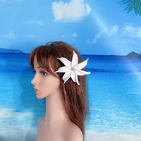 Hiasan Rambut Pengantin Tahiti, Bunga Tiare Hawaii dari Busa, untuk Pernikahan