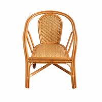 Fauteuil de loisirs en rotin naturel tressé avec accoudoirs pour la maison, le balcon et le salon – Vente directe en gros