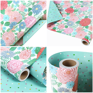Papier d'emballage enduit de PE, imperméable, recyclable, imprimé à carreaux, 110 g/m², pour fête de naissance ou anniversaire de bébé garçon - Product Image 5