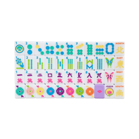 Jeu de Mahjong Américain Gravé 160 Pièces Pastel Vif Technicolor, Face Avant Ivoire, Dos Lilas Brillant, Cadeau de Collection Fête des Mères