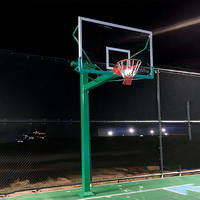 Système de panier de basket-ball en acier robuste pour extérieur, encastré dans le sol, pour terrains scolaires, installations sportives communautaires, OEM ODM