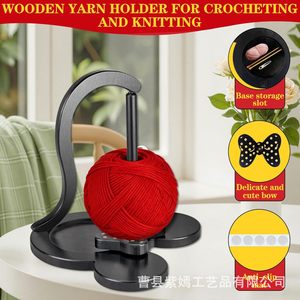 Wooden Spindle Holder Yarn Ball Stand <b>Magnetic</b> Suspension Hand Knitting <b>Frame</b> For Crochet Crafting Use - Product Image 2