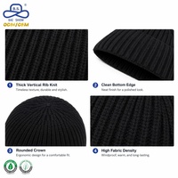 Personnalisation de chapeaux : Bonnet Docker court en tricot côtelé, style Hip Hop, unisexe, hiver, 3 couleurs, pour promotion streetwear, OEM, marque privée