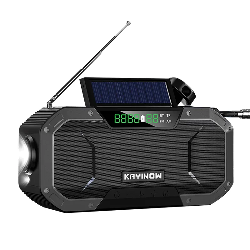 Portable Mini Emergency Solar Charger Power Hand Crank Radio Power Bank 5000mAh Flash Light Outdoor Camping Survival Radio