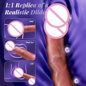 هزاز سيليكون واقعي بـ10 حركات دفع و10 اهتزازات، لعبة جنسية ناعمة للنساء مع تحفيز للنقطة G والشرج - Product Image 3