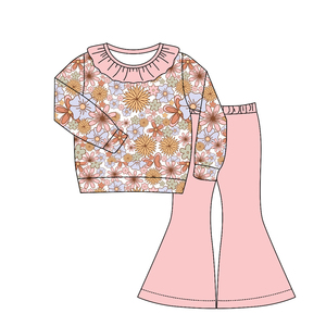 Vêtements pour filles style boutique personnalisée, décontractés, à motifs fleurs de citrouille, tenues d'automne pour tout-petits, nouvelle mode pour enfants, prix usine, vente en gros de vêtements pour bébés - Product Image 6