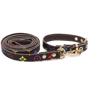 Guinzaglio collare per cani personalizzato in pelle con metalli d'oro durevole di lusso regolabile prodotti per animali domestici per cani che camminano collare piombo - Product Image 6