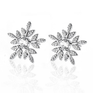Orecchini a fiocco di neve per donna, gioielli alla moda per l'orecchio in stile invernale dolce - Product Image 1