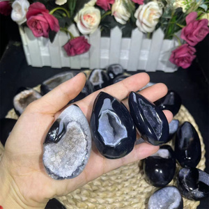 Bán buôn chữa bệnh thạch anh pha lê geode đánh bóng druzy Đen Mã Não trứng để trang trí - Product Image 2