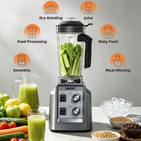 Mixeur Alimentaire Électrique Haute Vitesse Professionnel pour Restaurant, Broyeur à Glace à Bouton Poussoir, Machine à Blender de Table