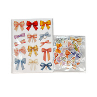 Autocollants adhésifs transparents en PET imperméables, style Loli avec nœud papillon Kawaii, pour décoration d'ordinateur portable, mignons, vente en gros, feuille personnalisée