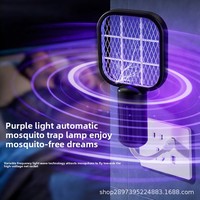 Raquette anti-moustiques électrique USB avec lampe d'attraction, mini répulsif automatique deux-en-un pour usage domestique, portée 20 m²