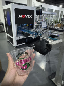 <span class=keywords><strong>Imprimante</strong></span> UV jet <span class=keywords><strong>d</strong></span>'<span class=keywords><strong>encre</strong></span> numérique Novix 360 pour gobelets en plastique jetables, impression couleur intégrale sur gobelets en aluminium, bouteilles en verre et tasses - Product Image 2