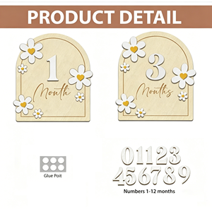 Cadeaux DIY pour fête prénatale et <span class=keywords><strong>anniversaire</strong></span>, accessoires photo <span class=keywords><strong>en</strong></span> forme d'arche florale, carte de jalons mensuels pour nouveau-né et nourrisson - Product Image 5