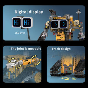 Set Blok Bangunan <span class=keywords><strong>Robot</strong></span> <span class=keywords><strong>5</strong></span> in 1 untuk Anak-anak, Puzzle Blok Bangunan Mainan dengan Layar Digital, <span class=keywords><strong>Robot</strong></span> Wall-e Lima Transformasi - Product Image 4