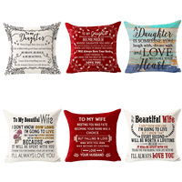 Almohadas con palabras personalizadas, sofá cuadrado, hogar, dulces amantes, funda de cojines, funda para regalo, como Día de la madre más lejano