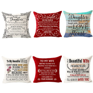 Almohadas con palabras personalizadas, sofá cuadrado, hogar, dulces amantes, funda <span class=keywords><strong>de</strong></span> cojines, funda para regalo, como Día <span class=keywords><strong>de</strong></span> la madre más lejano - Product Image 6