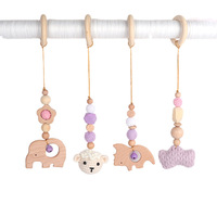 Décoration suspendue pour chambre de bébé, style nordique, en bois de hêtre, thème animal, équipement de fitness interactif et d'agitation, ornement pour salle de sport.