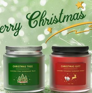 Ensemble de bougies parfumées de Noël personnalisées en usine, bougies en cire de soja dans un bocal, ensemble cadeau de parfum <span class=keywords><strong>d</strong></span>'ambiance pour la <span class=keywords><strong>d</strong></span>écoration des fêtes de Noël - Product Image 2
