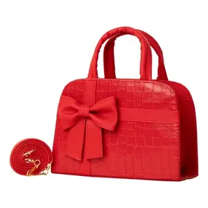 Sac bandoulière rouge pour femme Fana Tere, motif crocodile, décoration nœud, avec poignées, pour toutes les saisons, usage quotidien - Product Image 4
