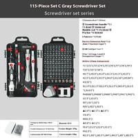 Kit de tournevis de précision multifonction 115-en-1 avec boîte à outils rigide OEM pour la réparation de téléphones portables, ordinateurs et montres