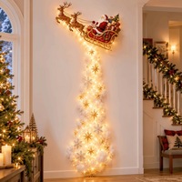 Lumière murale LED en spirale en forme d'étoile de Noël, lampe décorative suspendue en spirale pour Noël, décoration murale pour fenêtre de maison pour les fêtes