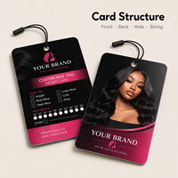 Étiquettes personnalisées imprimées pour perruques, étiquettes volantes en papier à marque privée avec logo pour emballages d'extensions de cheveux naturels