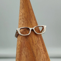 Anneau de lunettes en acier inoxydable, bracelet de lunettes chic et original, bijou fantaisie étanche couleur argent