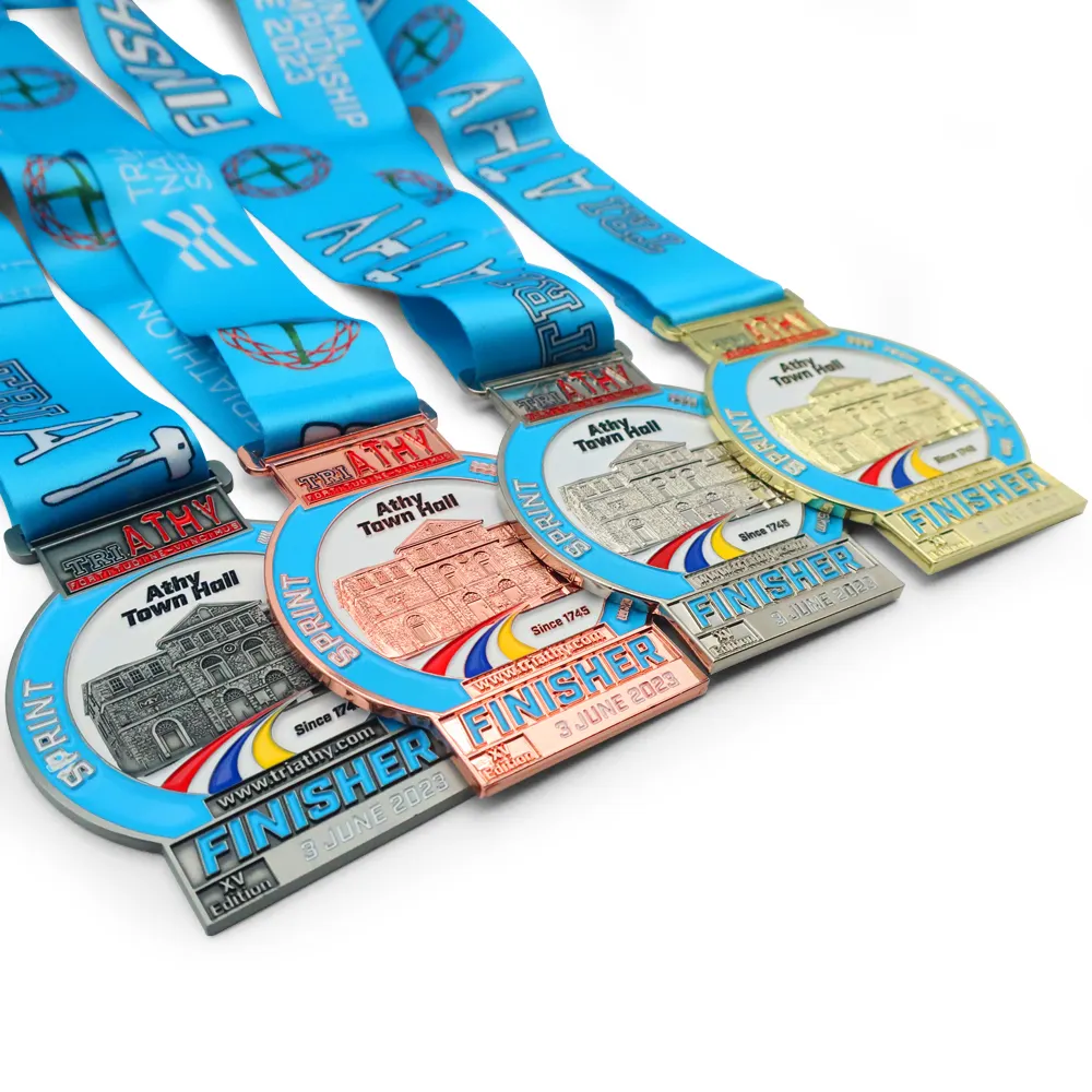 Medalla personalizada Aleación de zinc Metal 3D 5K Maratón Triatlón Taekwondo Race Finisher Award Medallas Deporte con cinta