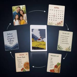 Cadre photo magnétique pour réfrigérateur E Paper 3,68 pouces 6 couleurs 528x792 259 DPI Transfert d'image BLE Étanche IP68 Charge sans fil Qi - Product Image 2
