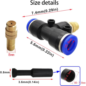Kit d'atomiseur réglable en laiton pour jardin extérieur 5-30m, haute pression, tuyau 8mm, système d'humidification et d'arrosage pour pelouse - Product Image 4