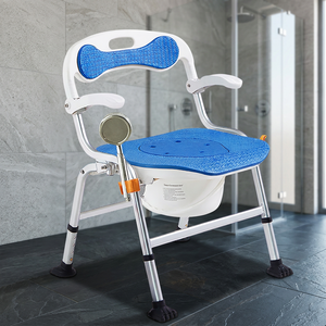 Multi-Functional Adjustable Height Aluminum Allo Bath <b>Chair</b> Elderly Foldable elderly 2-in-1 Toilet And Shower <b>chair</b> - Product Image 1