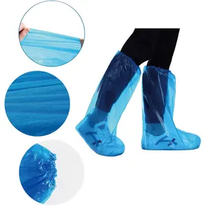 Penutup sepatu hujan plastik sekali pakai kustom pabrik penutup boot tahan air antiselip