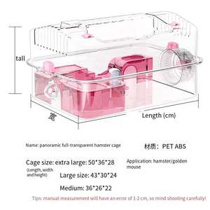 Gabbia di Lusso per Criceti in Plastica Oversize con Design Completamente Trasparente, Ruota per Esercizio e Ampio Spazio per Animali Domestici - Product Image 4