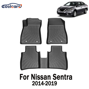 Tappetino per Bagagliaio per Auto per Nissan Sentra 2012-2017, Impermeabile Antiscivolo Protezione Interni Tappeto Accessori,A/All Black