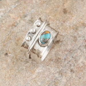 Bague de mariage classique en argent sterling, sertie de pierres précieuses, faite à la main, style vintage, pour femme, avec incrustation - Product Image 1