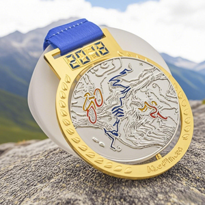 Medalla Conmemorativa Personalizada de Níquel Antiguo para Eventos de Carrera Costera, Diseño de <span class=keywords><strong>Escudo</strong></span> <span class=keywords><strong>Australiano</strong></span>, Medalla 3D con Cinta - Product Image 3