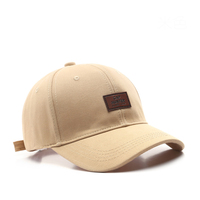 Gorra de Béisbol Deportiva Estilo Americano Personalizada, Gorra Tipo Dad con Parche de Cuero Repujado, Visera Curva, Tela Lavada, Impresión de Letras, Número de Modelo