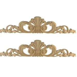 Applique en bois pour la maison, non peinte, sculptée, produit en relief, Applique pour meubles, décoration en bois pour meubles