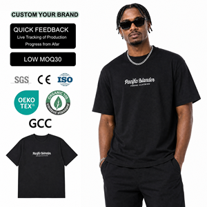 T-shirt en coton et polyester à manches courtes, coupe oversize, imprimé lettres, tricoté, pour homme, décontracté, écologique, promotion usine - Product Image 1