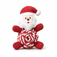 Nouvel ensemble de jouets pour chien classiques et mignons pour Noël, résistant aux morsures, en corde de coton écologique et peluche couineuse, cadeau de fête