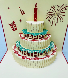 การ์ดอวยพรวันเกิดวันเกิดพร้อมซองจดหมาย3D เทียนป๊อปอัพทำด้วยมือออกแบบได้เองสำหรับเป็นของขวัญและของตกแต่งและเพื่อนในครอบครัว - Product Image 4