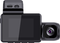 Caméra embarquée 4K GPS à 3 objectifs de haute qualité avec écran 2,0 pouces, 12MP, lampe torche LED intégrée et vision nocturne, surveillance de stationnement
